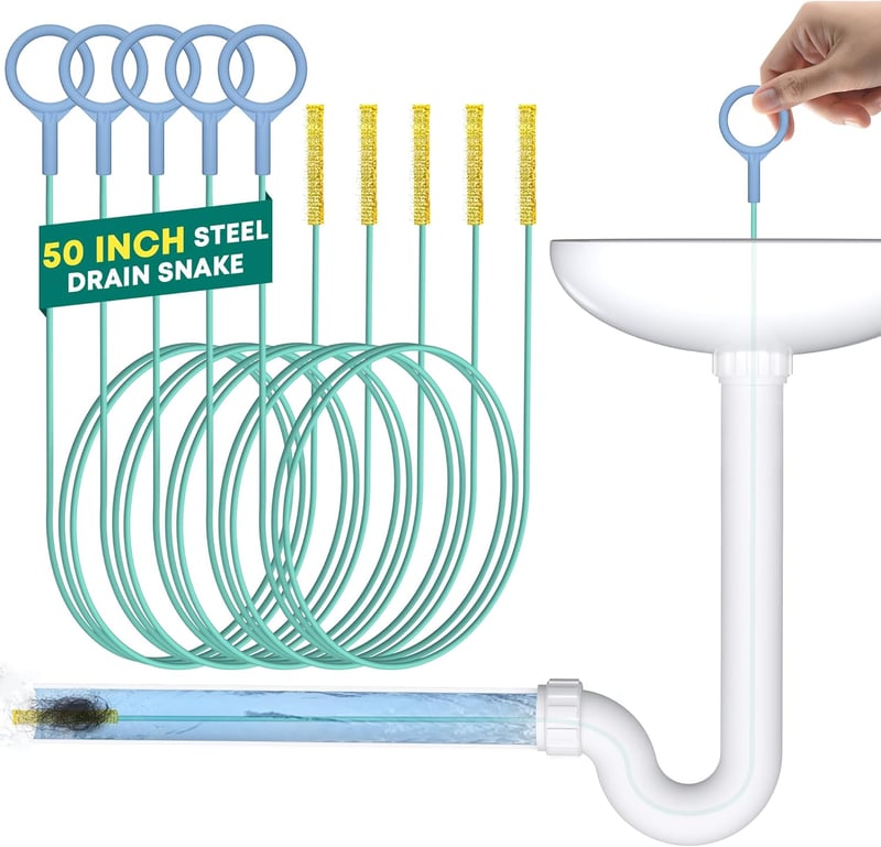 50-Inch Metal Drain Snake Clog Remover Tool (5-Pack)