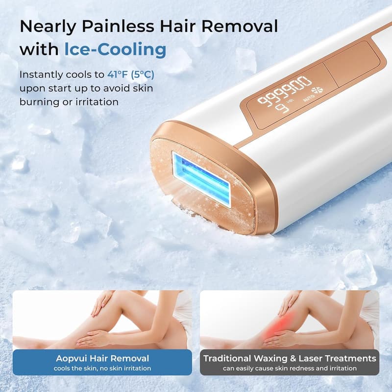 IPL Hair Removal Device for Women & Men with Ice Cooling, 999,990 Flashes