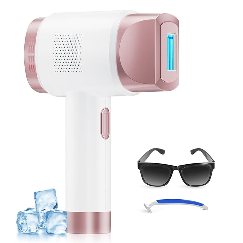 At-Home IPL Hair Removal Device for Men and Women with Ice-Cooling