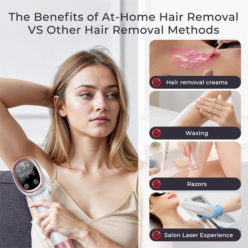 At-Home IPL Hair Removal Device for Men and Women with Ice-Cooling
