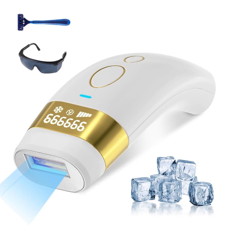 IPL Hair Remover Device with Ice Cooling for Women & Men