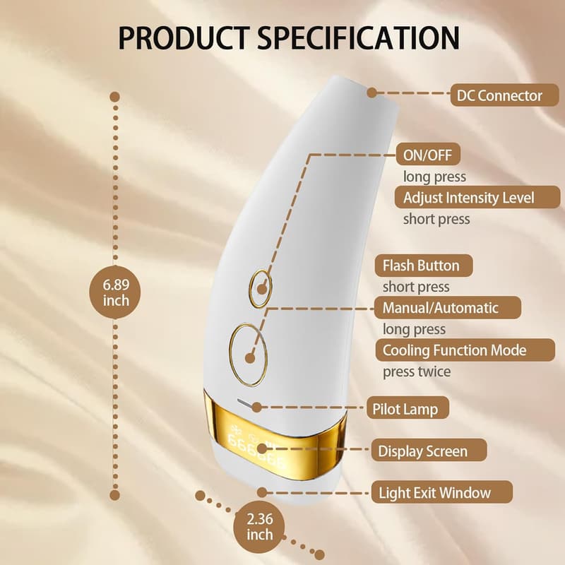 IPL Hair Remover Device with Ice Cooling for Women & Men