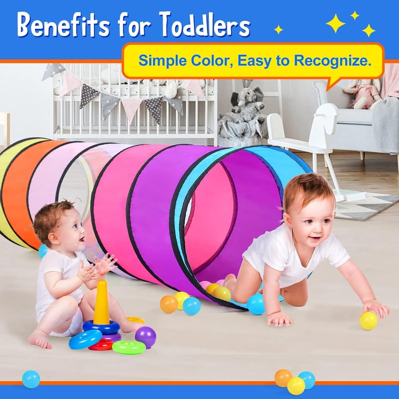 Colorful Play Tent Tunnel for Kids - Indoor/Outdoor Toy