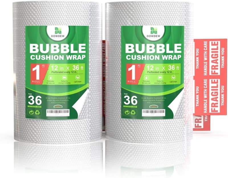 Cushioning Bubble Wrap Roll [2-Pack, 12