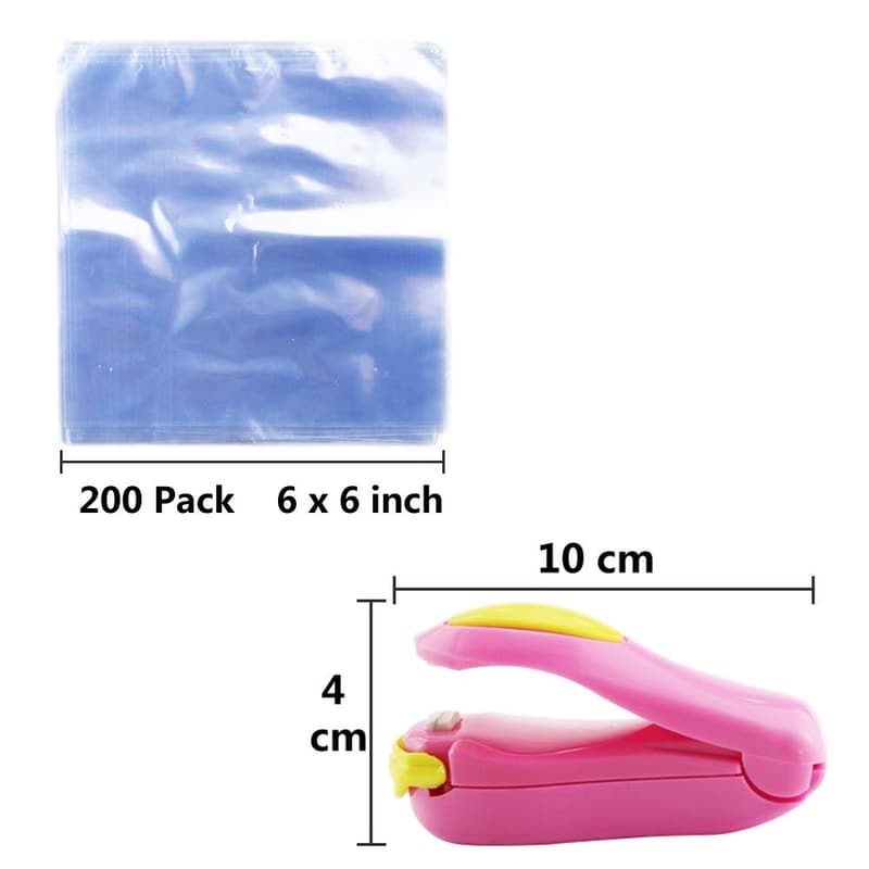 Shrink Wrap Bags for Handmade Soaps & Crafts - 200 pcs with Heat Sealer