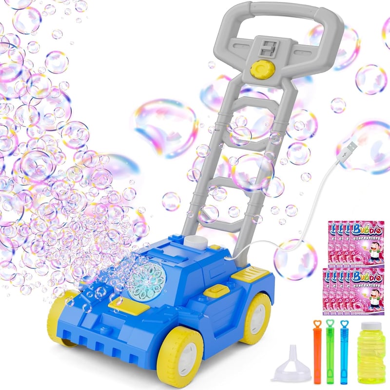 Bubble Lawn Mower Machine for Toddlers 1-3 Years - Battery/Plug-In