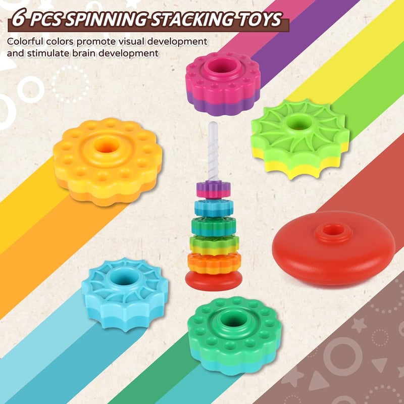 Rainbow Ring Stacking Toy for Babies 6-12 Months