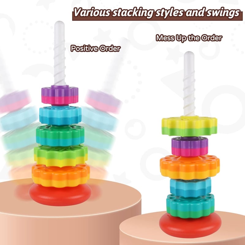Rainbow Ring Stacking Toy for Babies 6-12 Months