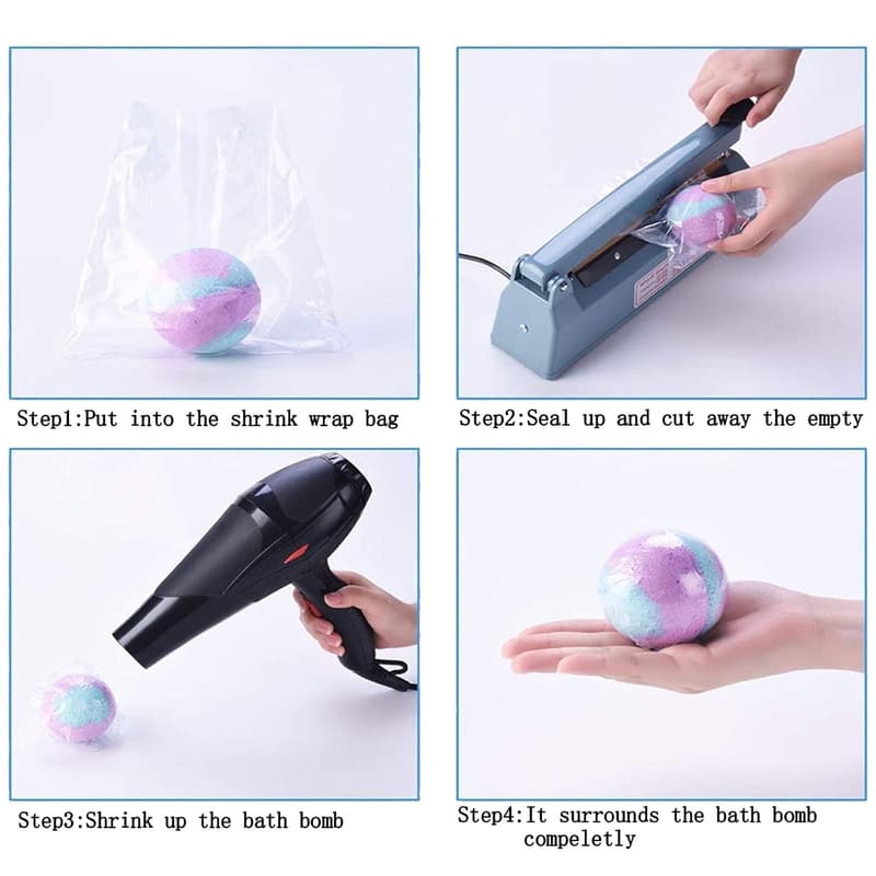 Clear PVC Shrink Wrap Bags - 300 PCS for Soaps & Gift Baskets