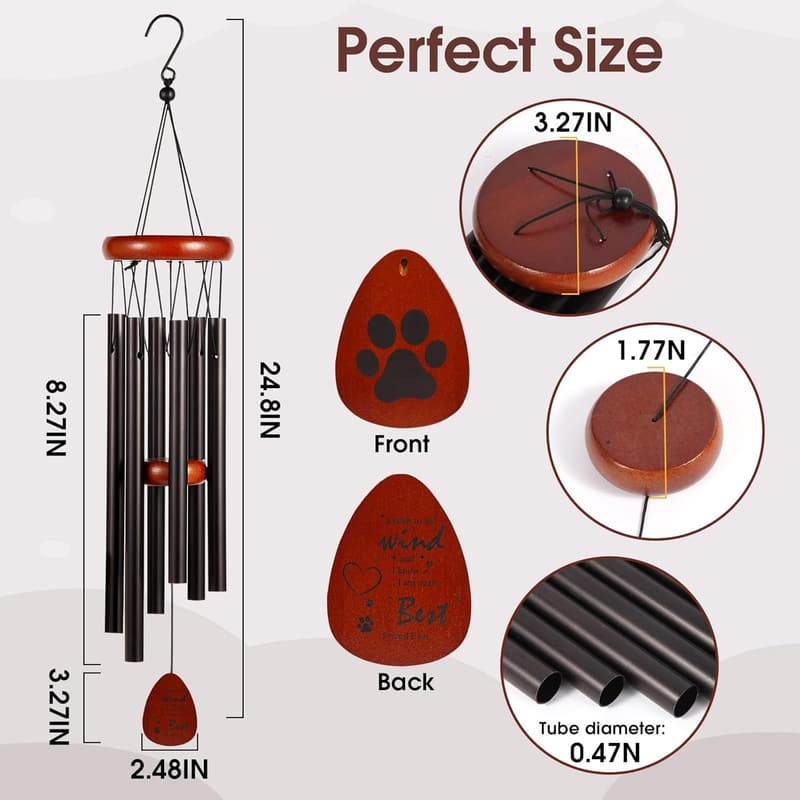 Pet Memorial Wind Chimes - Sympathy Gift for Pet Loss