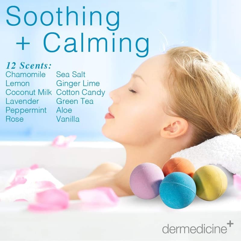 Relaxing All-Natural Bath Bomb Gift Set for Women - 12 Pack