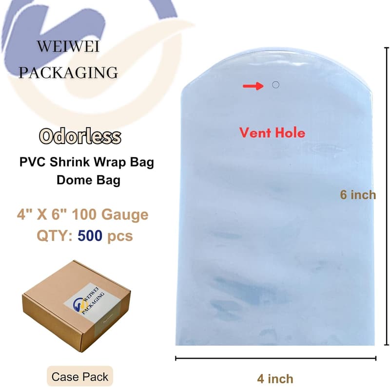 Clear PVC Heat Shrink Wrap Bags for Gift Packaging (500 pcs)
