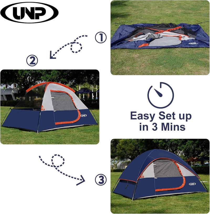 Portable 2-Person Waterproof Camping Tent with Rainfly