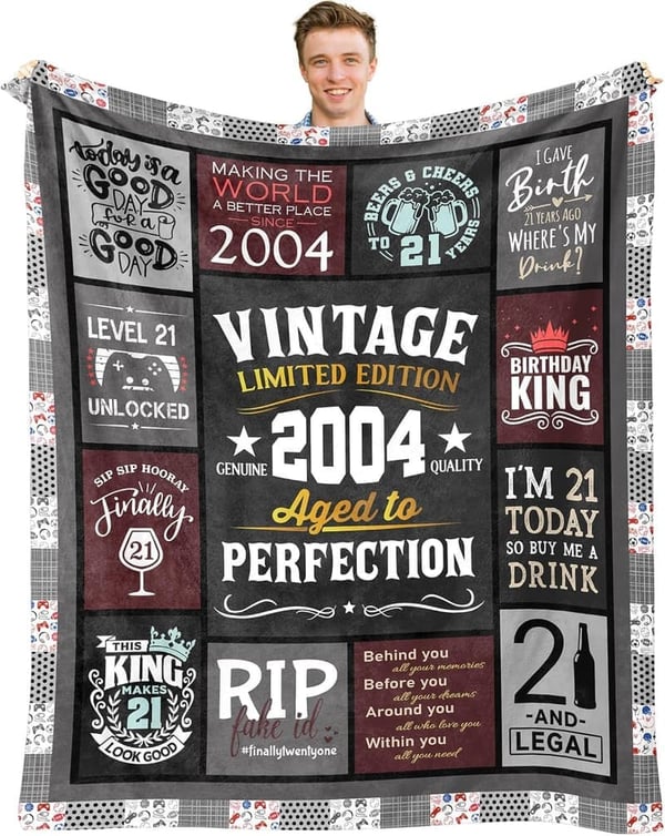 21st Birthday Throw Blanket 60