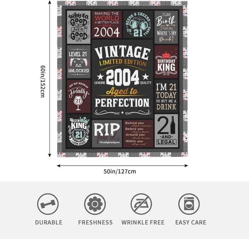 21st Birthday Throw Blanket 60