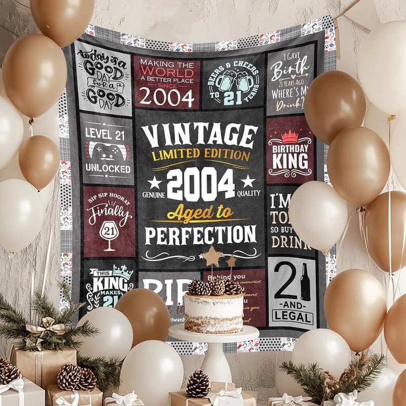 21st Birthday Throw Blanket 60