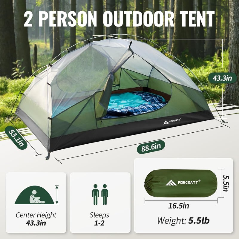 Waterproof 3-Season Backpacking Tent for 2-3 People