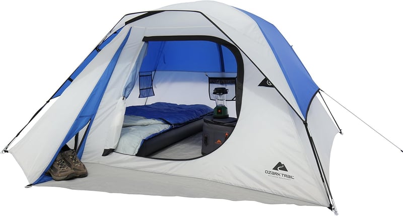 4-Person Ozark Trail Family Cabin Tent (Blue/White)