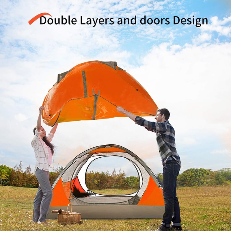 Lightweight Double Layer Camping Tent for Family Outdoor Use