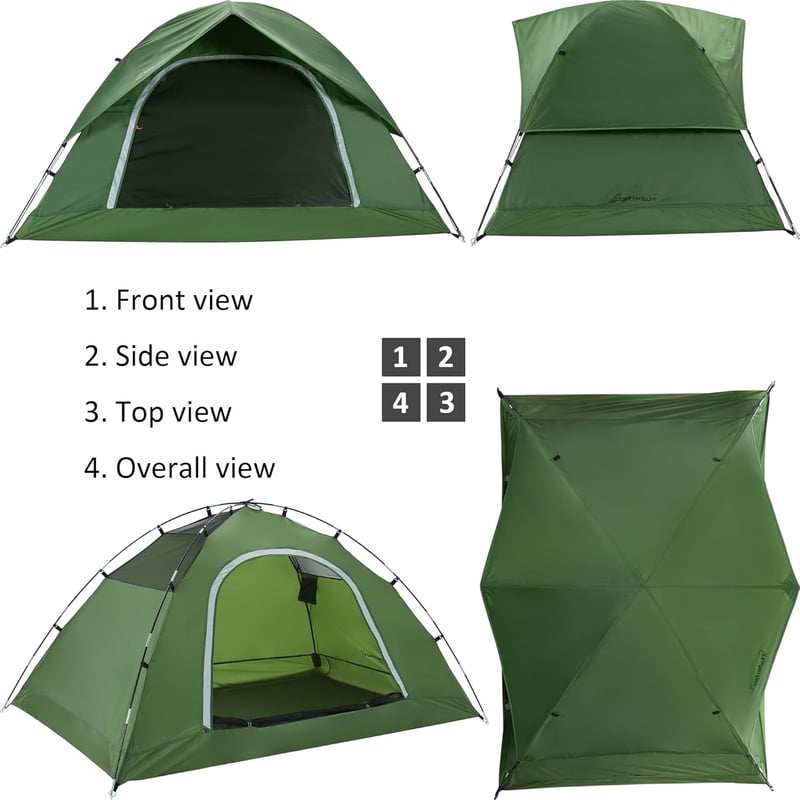 Vela Waterproof Camping Tent for 2-6 People, Easy Setup
