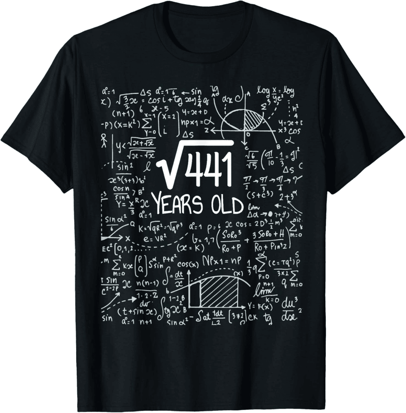 21st Birthday T-Shirt - Square Root of 441 Design