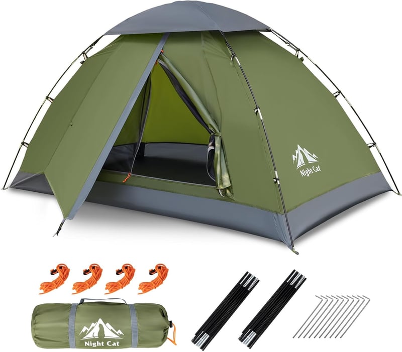 Compact Easy-Setup Backpacking Tent for 1-2 Adults