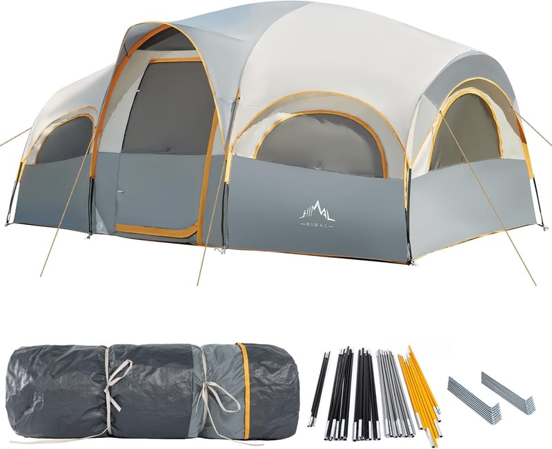 Waterproof 8-Person Family Camping Tent with Privacy Divider