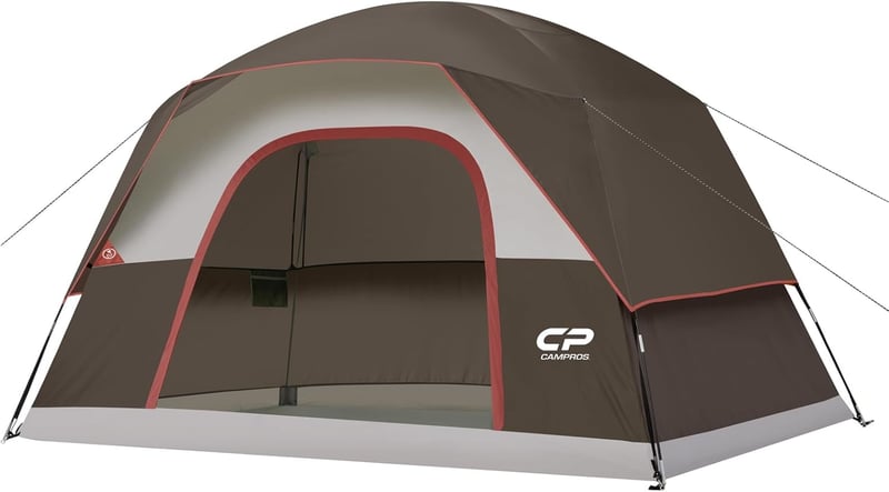 6-Person Waterproof Camping Tent with Easy Setup & Large Mesh Windows