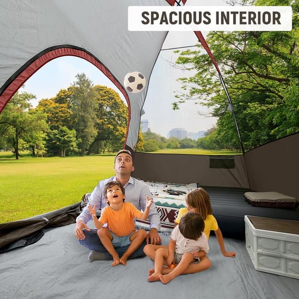 6-Person Waterproof Camping Tent with Easy Setup & Large Mesh Windows