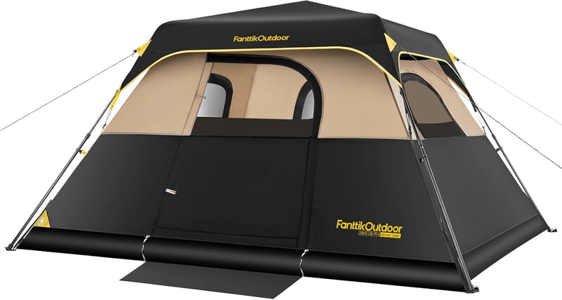 Instant Cabin Tent for Family Camping - 4-10 Person with Rainfly