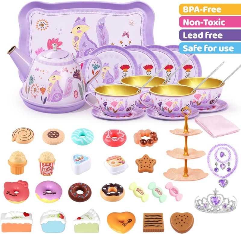Princess Tea Party Set - 49PCS Toy for Kids Age 3-8