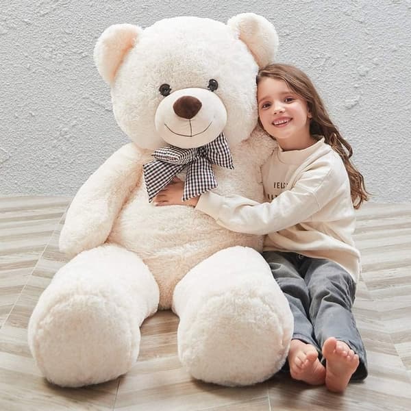 4ft Giant Teddy Bear - Plush Stuffed Animal for Baby Showers