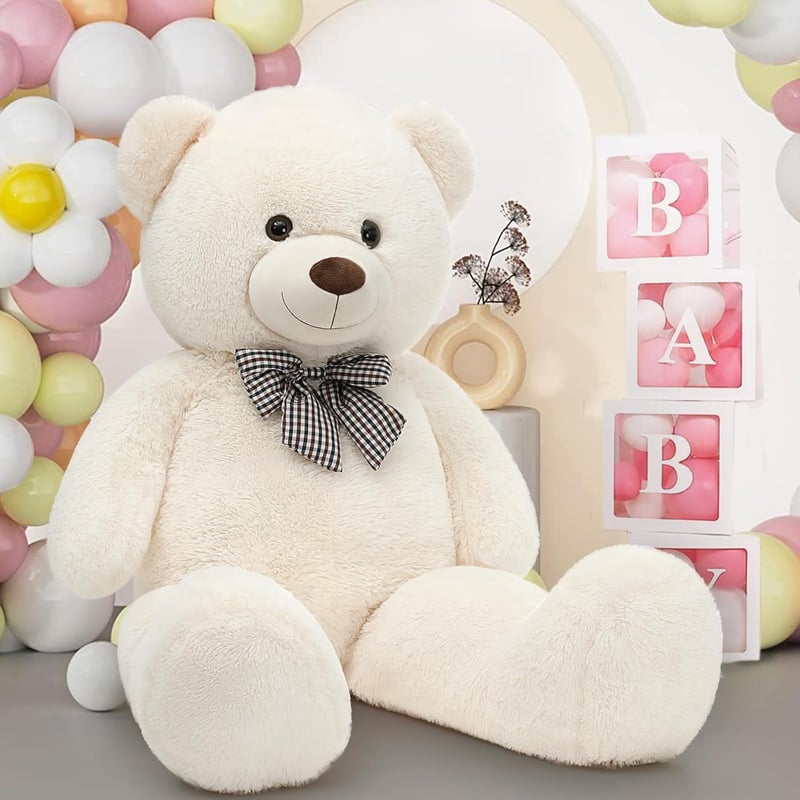 4ft Giant Teddy Bear - Plush Stuffed Animal for Baby Showers
