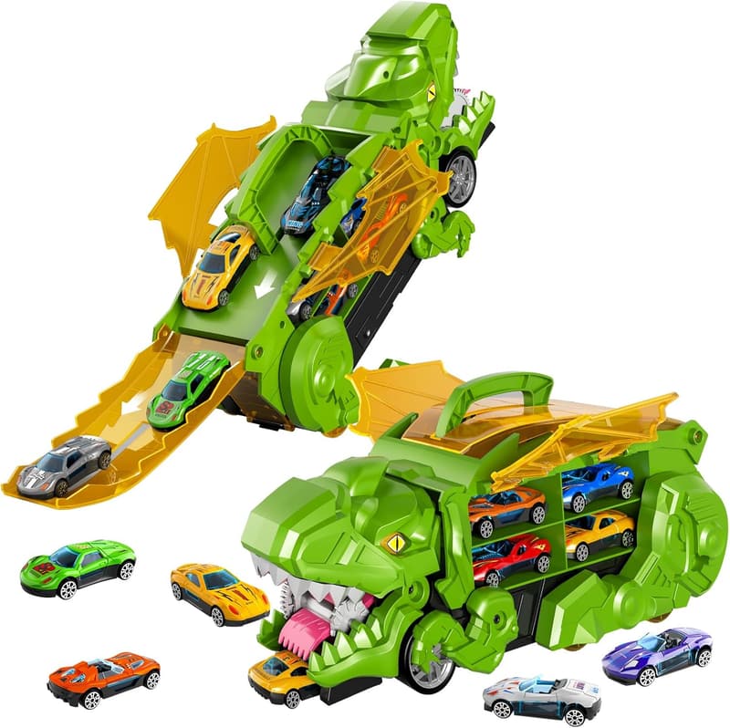 Dinosaur Transporter Truck Toy Set for Toddlers (3-6 Years)