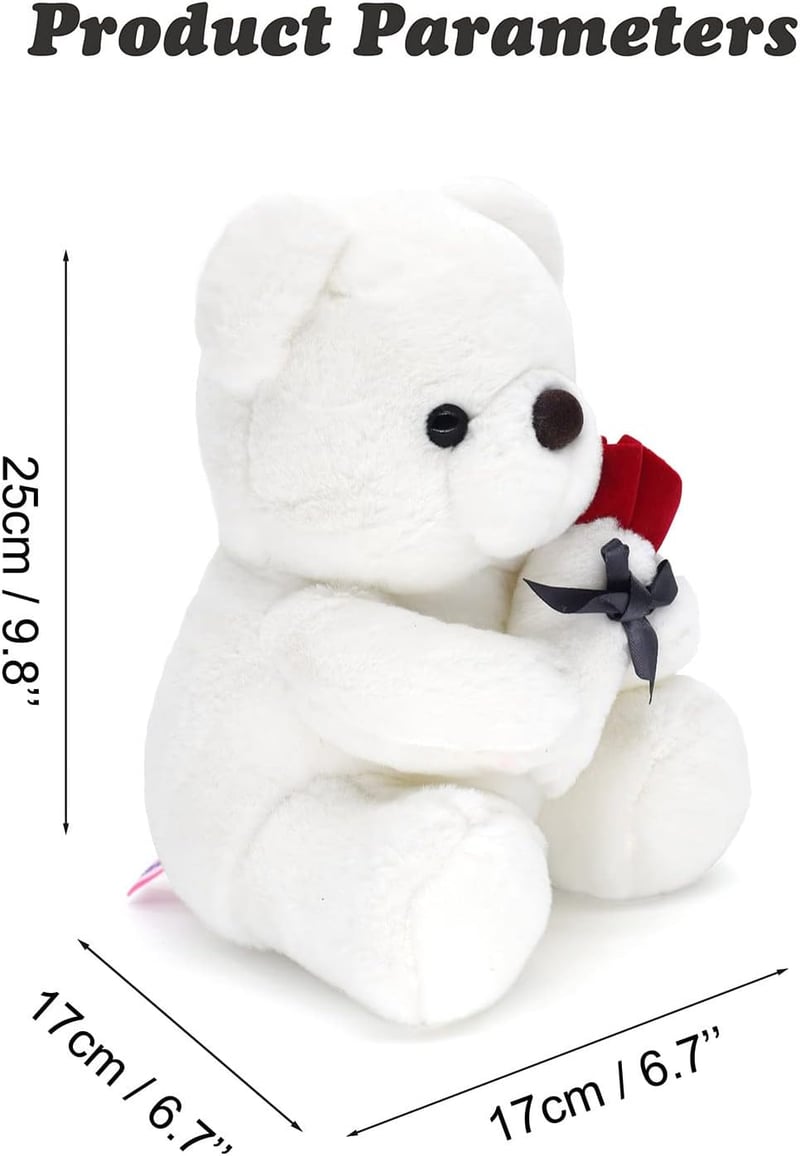 Soft Plush Teddy Bear with Rose - Perfect Gift for Her