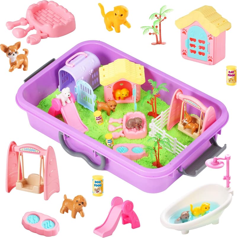 Pet Sensory Play Set with Sand for Kids Ages 3-6