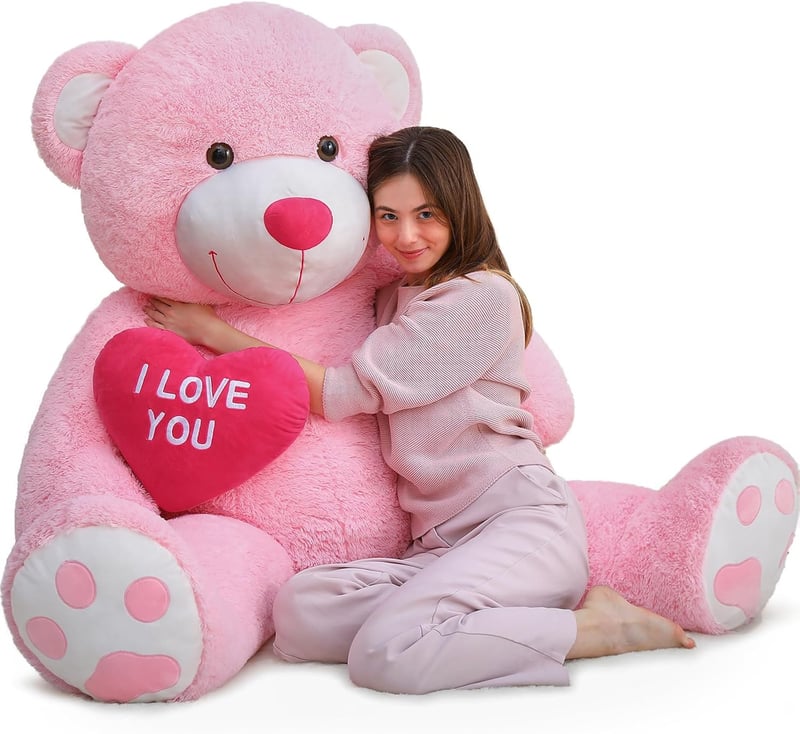 Giant 4.3ft Pink Teddy Bear Plush Gift for Couples