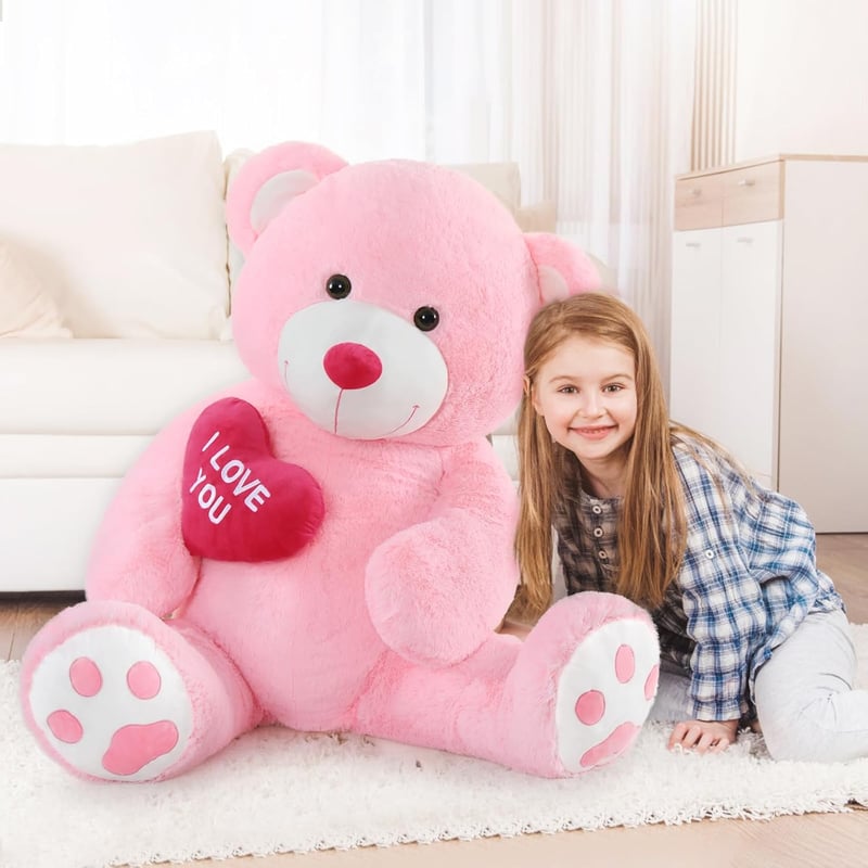Giant 4.3ft Pink Teddy Bear Plush Gift for Couples
