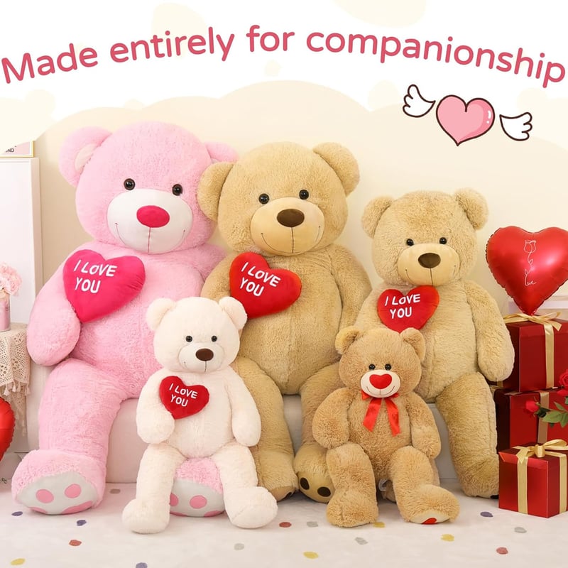 Giant 4.3ft Pink Teddy Bear Plush Gift for Couples