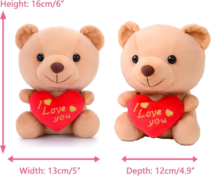 I Love You Teddy Bear Plush Toy for Mom - 6 Inches