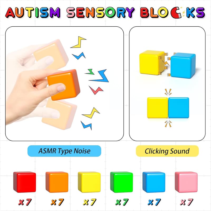Magnetic Building Blocks Set for Kids 3-6 Years - 42PCS