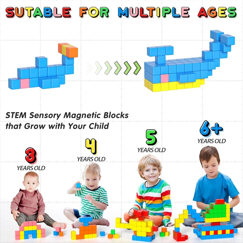 Magnetic Building Blocks Set for Kids 3-6 Years - 42PCS