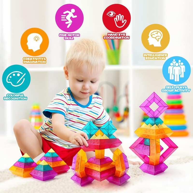 30-Pc STEM Building Block Set for Toddlers 18+ Months