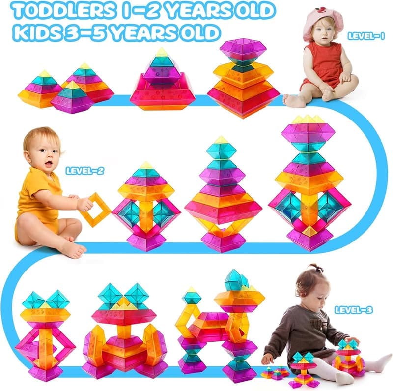 30-Pc STEM Building Block Set for Toddlers 18+ Months