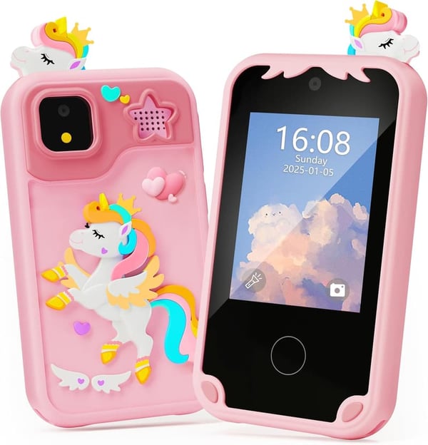 Smartphone Toy for Girls - Educational Camera & Music Player (Pink)