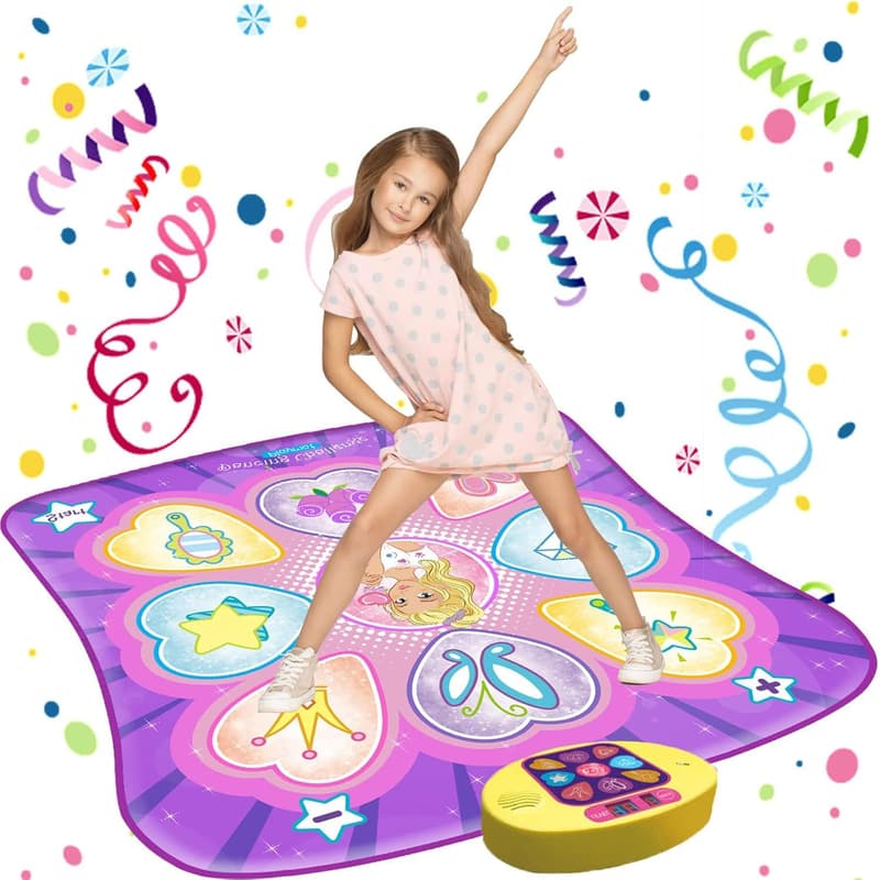 Dance Mat with LED Lights for Girls Ages 3-10 - 9 Music Modes