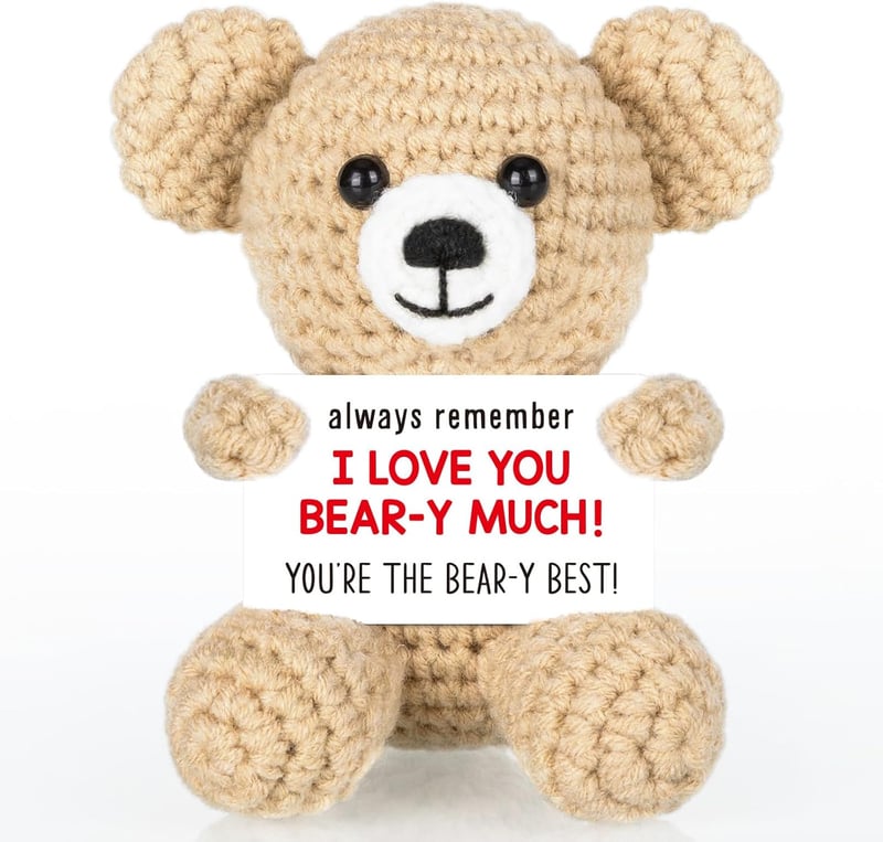 Anniversary Mini Crochet Bear Gift for Couples – Handmade Love