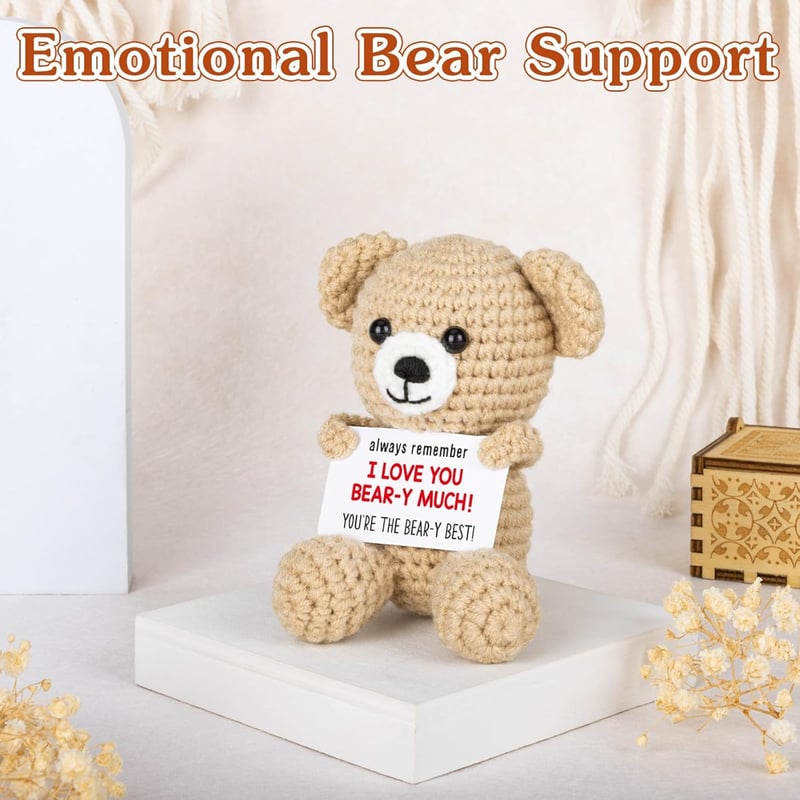 Anniversary Mini Crochet Bear Gift for Couples – Handmade Love