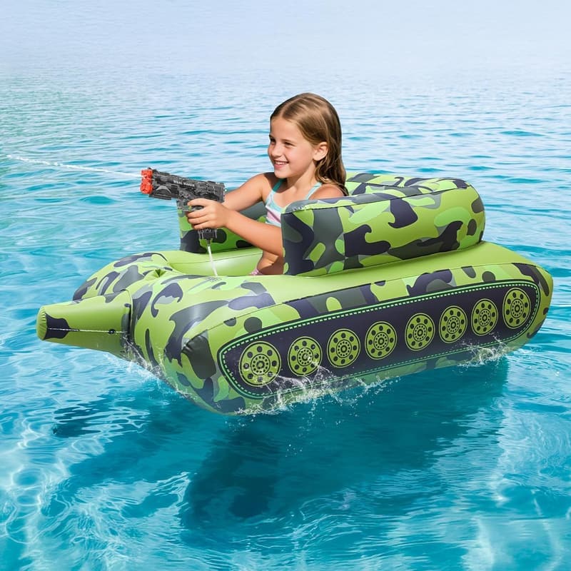 Inflatable Tank Pool Float with Automatic Water Gun