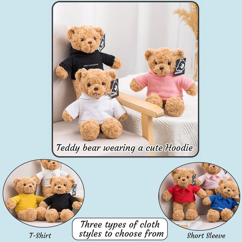 Personalized Red Teddy Bear Plush Toy with Custom Text & Image